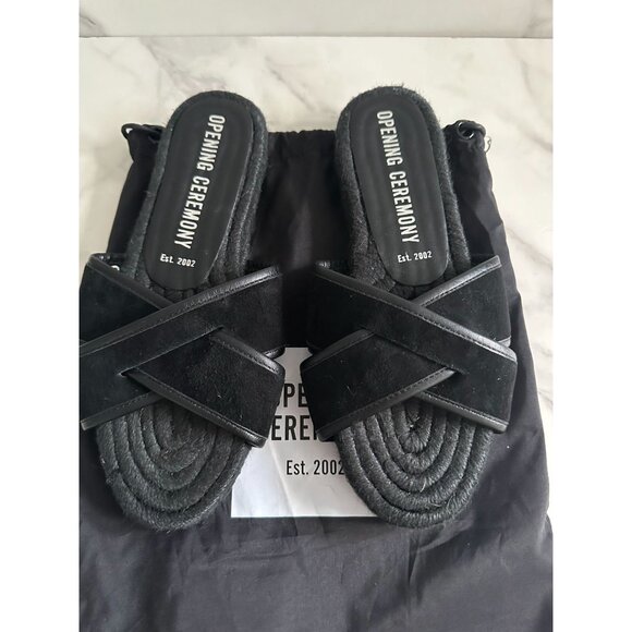 OPENING CEREMONY Black Double Strap Sandals Size 38 / US 8 - Picture 8 of 10